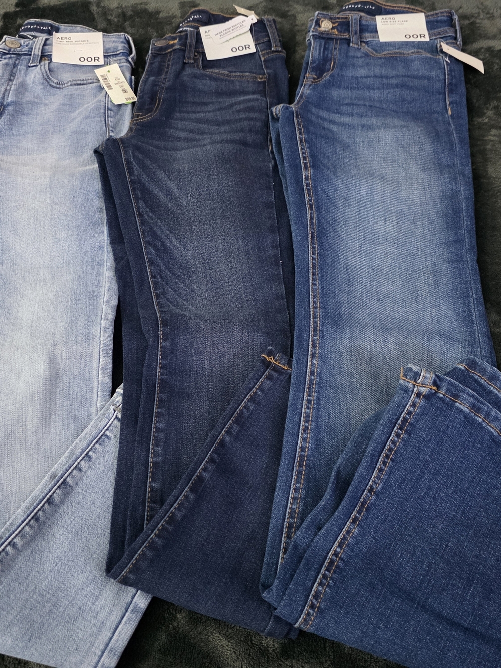 Aeropostale Women’s Jeans Bundle - Light Blue, Dark Blue, Medium Blue